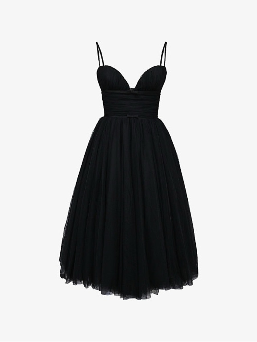 House of CB Countess Black Tulle Spaghetti-Strap Midi Dress Size L+ D/E Cup